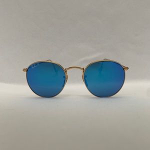 Ray-Ban Polarized Round Metal Blue Lenses RB3447